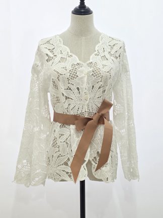 Giacca macramè con cinturino