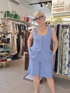Bermuda a vita alta con pinces