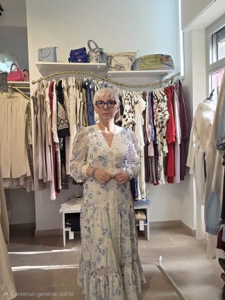 Abito lungo a stampa floreale