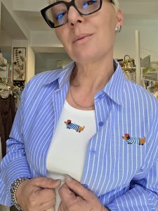 Camicia oversize con top bassotto