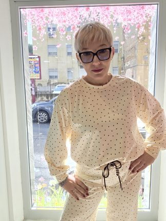 Felpa tessuto tecnico cuoricini