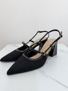 Slingback in tessuto