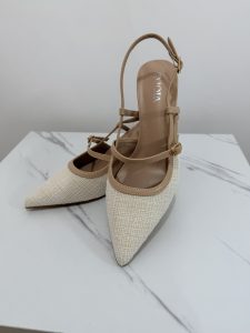 Slingback in tessuto