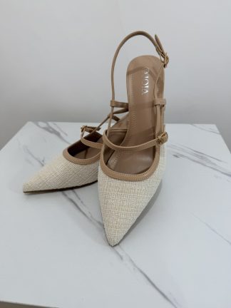 Slingback in tessuto